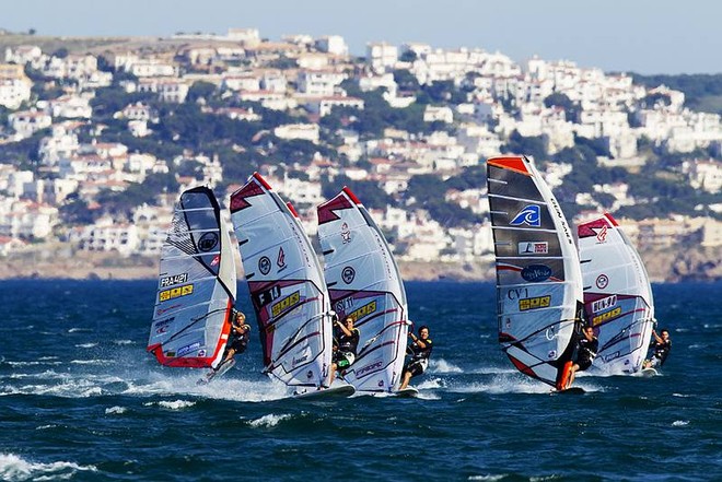 Race action - 2010 Catalunya – Costa Brava (Spain) PWA Slalom World Cup  ©  John Carter / PWA http://www.pwaworldtour.com